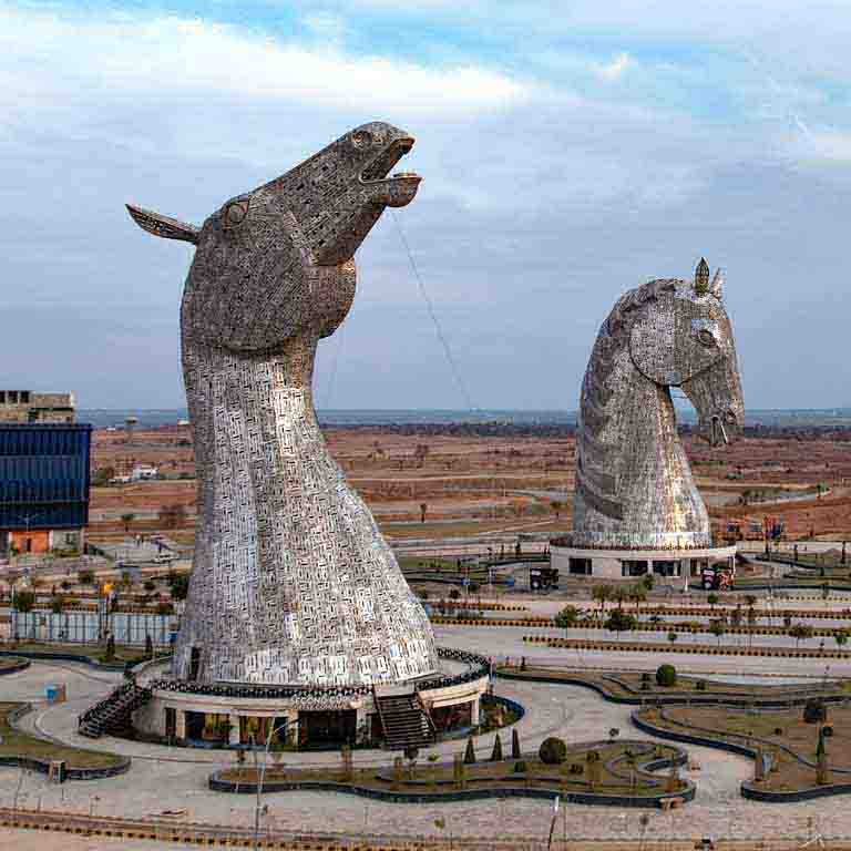 The 125-feet tall Horse Mascots